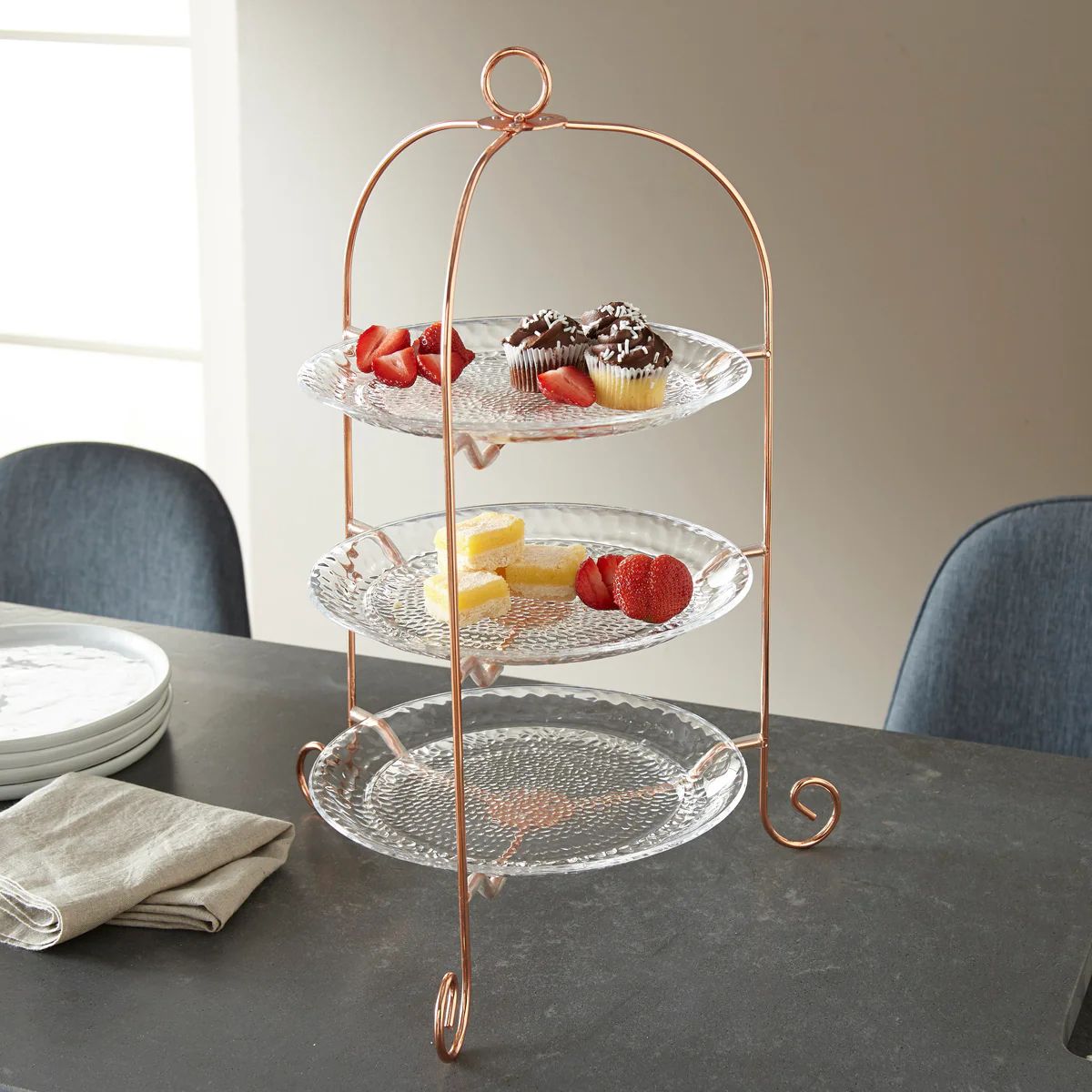 10" Plate Trio With Metal Stand | Clear Home Decor