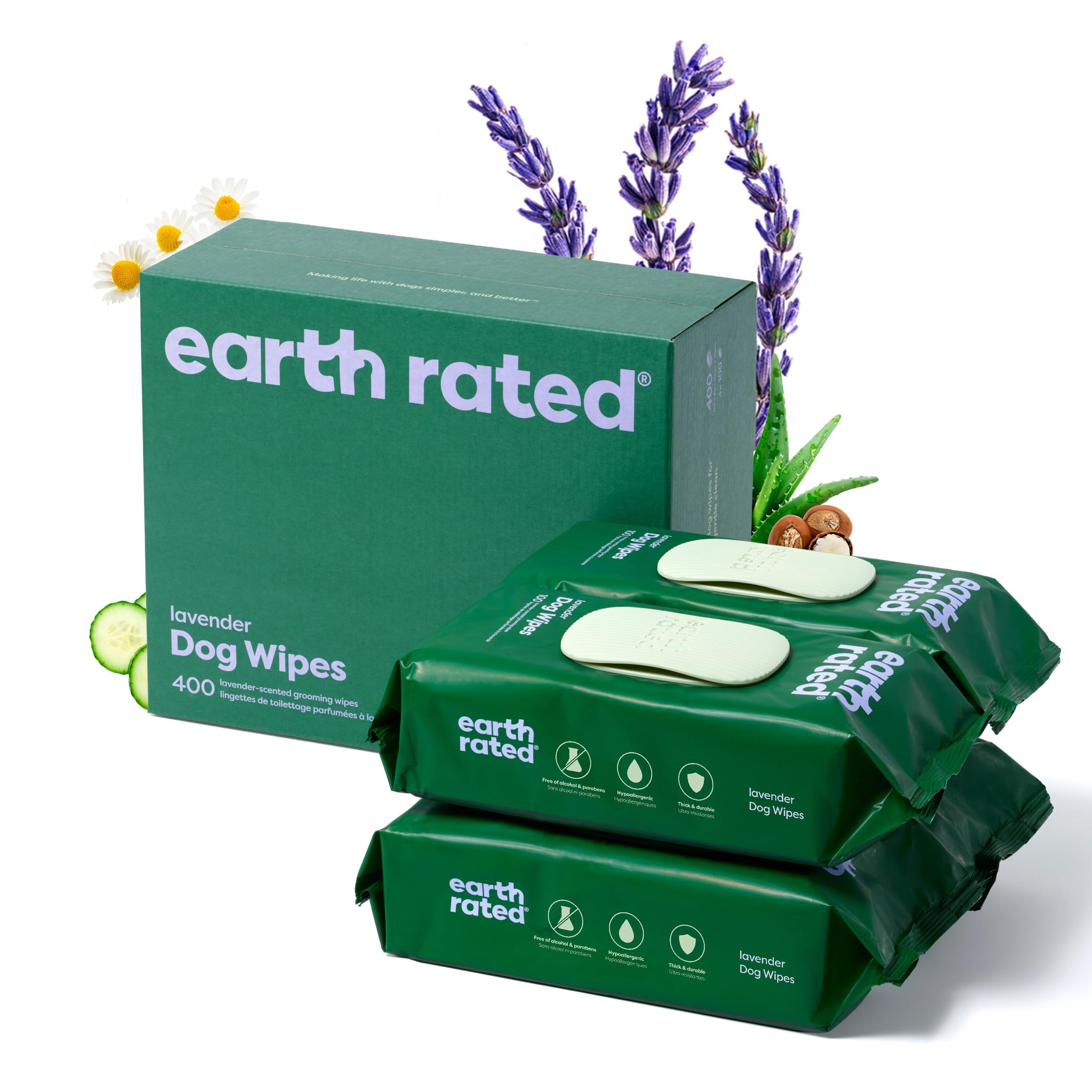 Earth Rated Dog Wipes, Hypoallergenic, Cleaning and Hydrating, for Grooming Paws, Body and Butt, ... | Amazon (US)