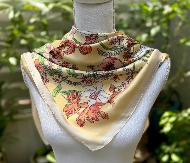 Timeless - Silk Blend Scarf: Vintage Style Head Wrap | Etsy (US)