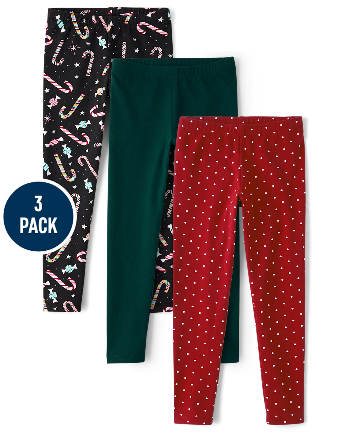 Girls Holiday Leggings 3-Pack - black | The Children's Place
