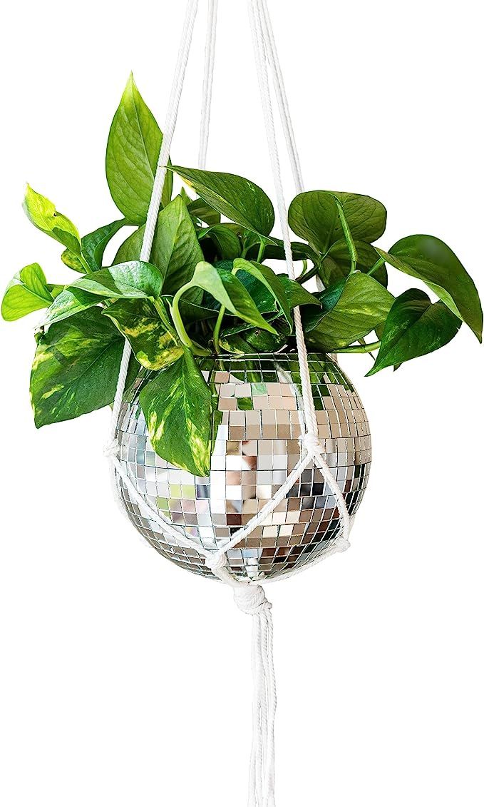 Havenstone Home Hanging Disco Ball Planter 8" - with Macrame Plant Hanger - for Indoor or Outdoor... | Amazon (US)