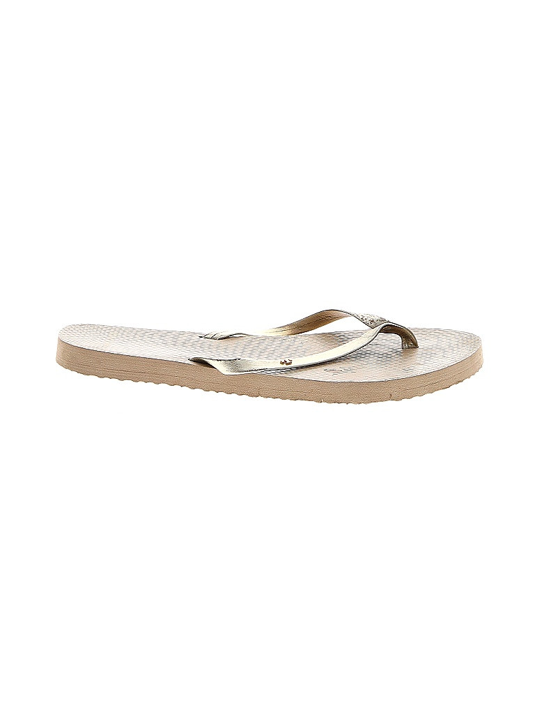 Tory Burch Flip Flops: Gold Shoes - Size 8 1/2 | ThredUp