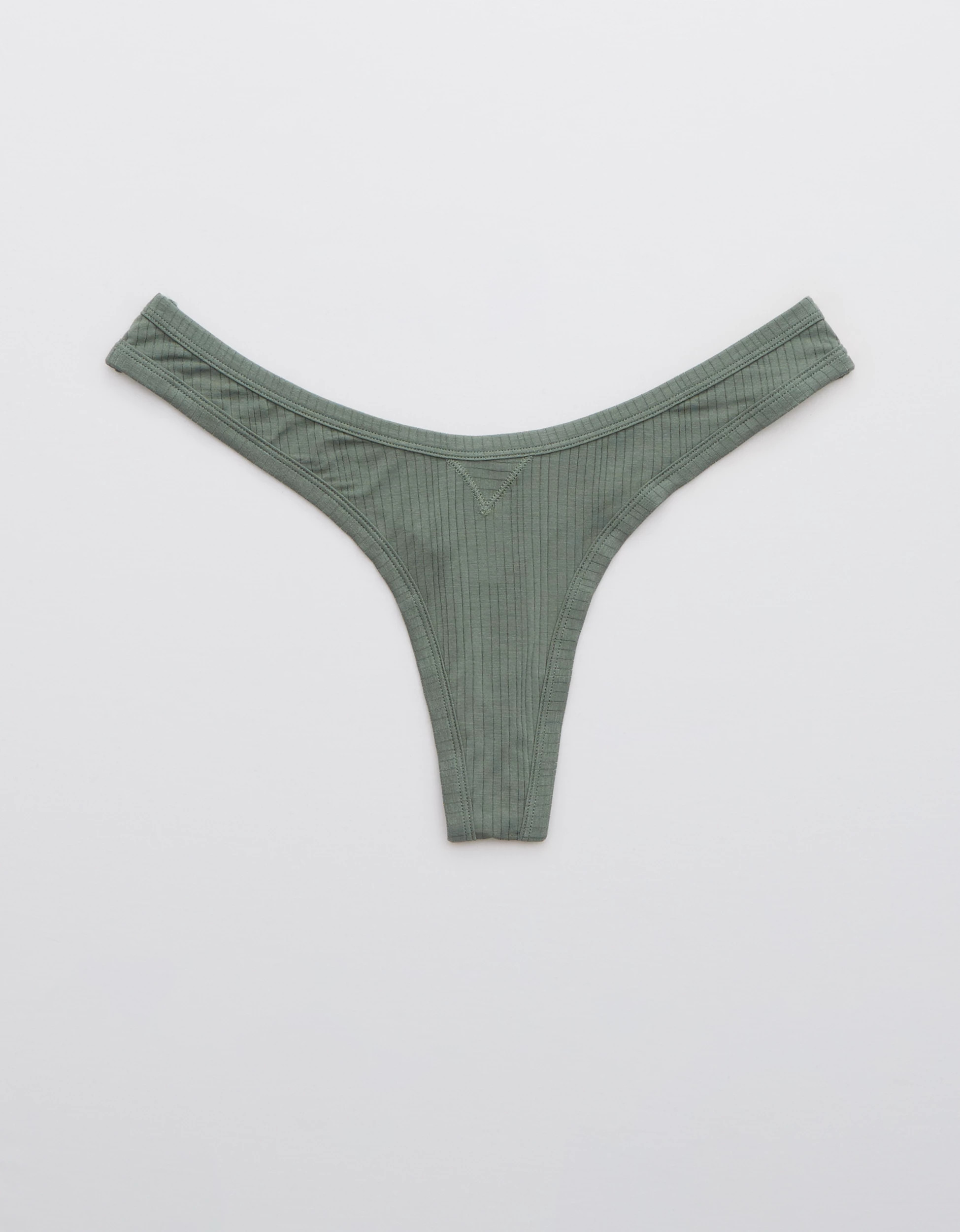 Aerie Modal Ribbed High Cut Thong Underwear | American Eagle Outfitters (US & CA)