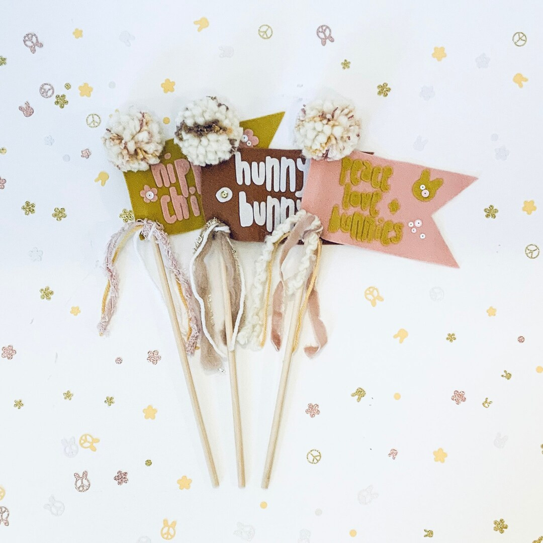 Easter Felt Pennant Flag, Bunny Wand | Etsy (US)