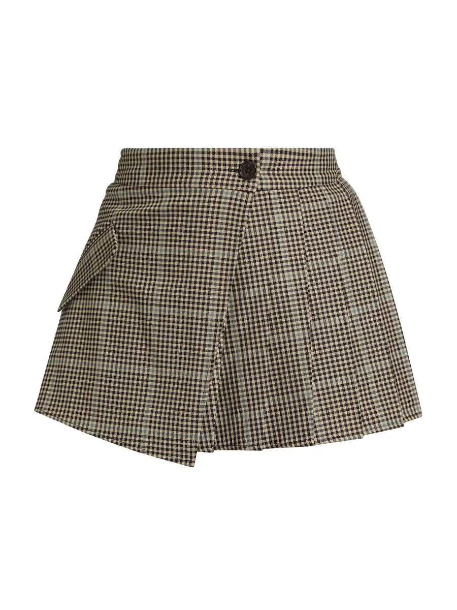 Adriana Plaid Pleated Miniskirt | Saks Fifth Avenue