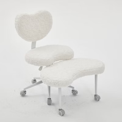 TopComfy Accent Chairs Artificial rabbit hair Meditation Chair Plus Cross Legged Chair with Wheels ADHD Chair for Bedroom, Beige, 36.2"*27.9"*41.3" | Target