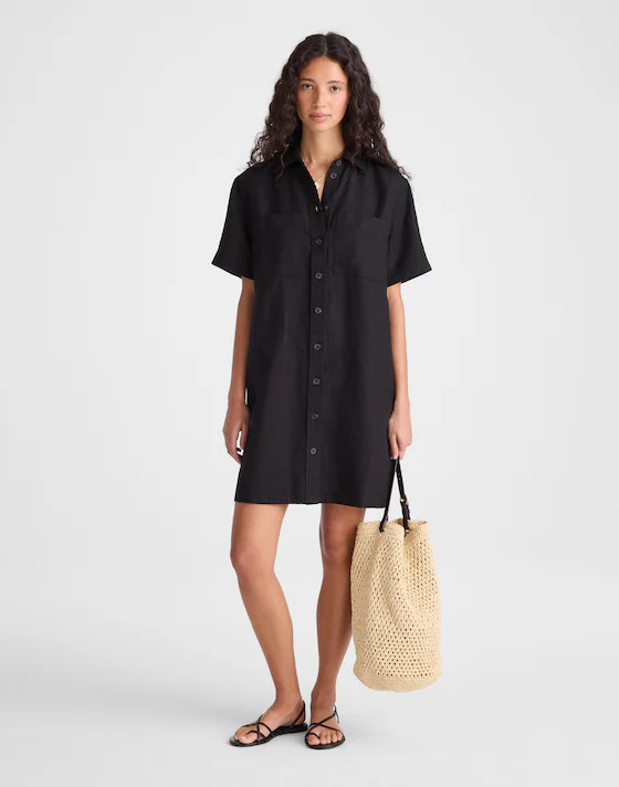 Relaxed Mini Shirtdress in 100% Linen | Madewell