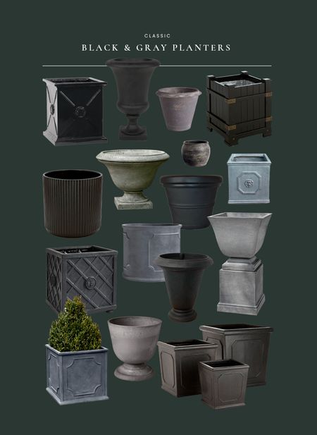 Classic black, gray, and concrete planters for spring & summer 

#LTKhome #LTKSeasonal