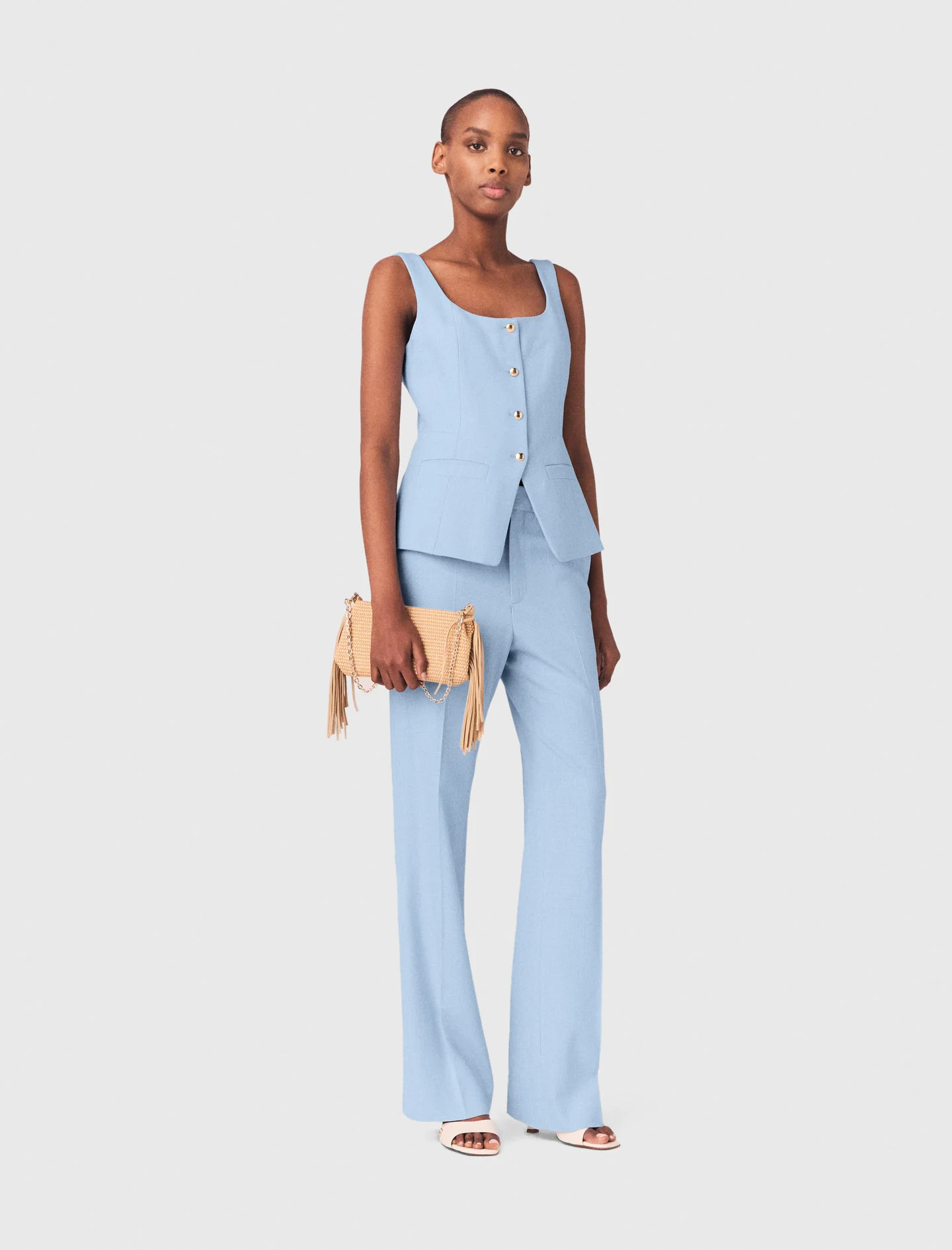 Suit trousers with pleats Blue for Women | Maje | Maje EU