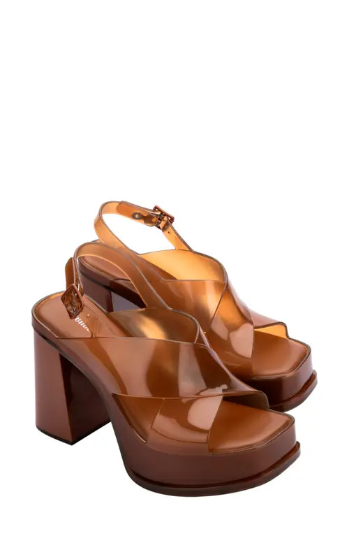 Melissa Dance Slingback Platform Sandal in Brown at Nordstrom, Size 10 | Nordstrom