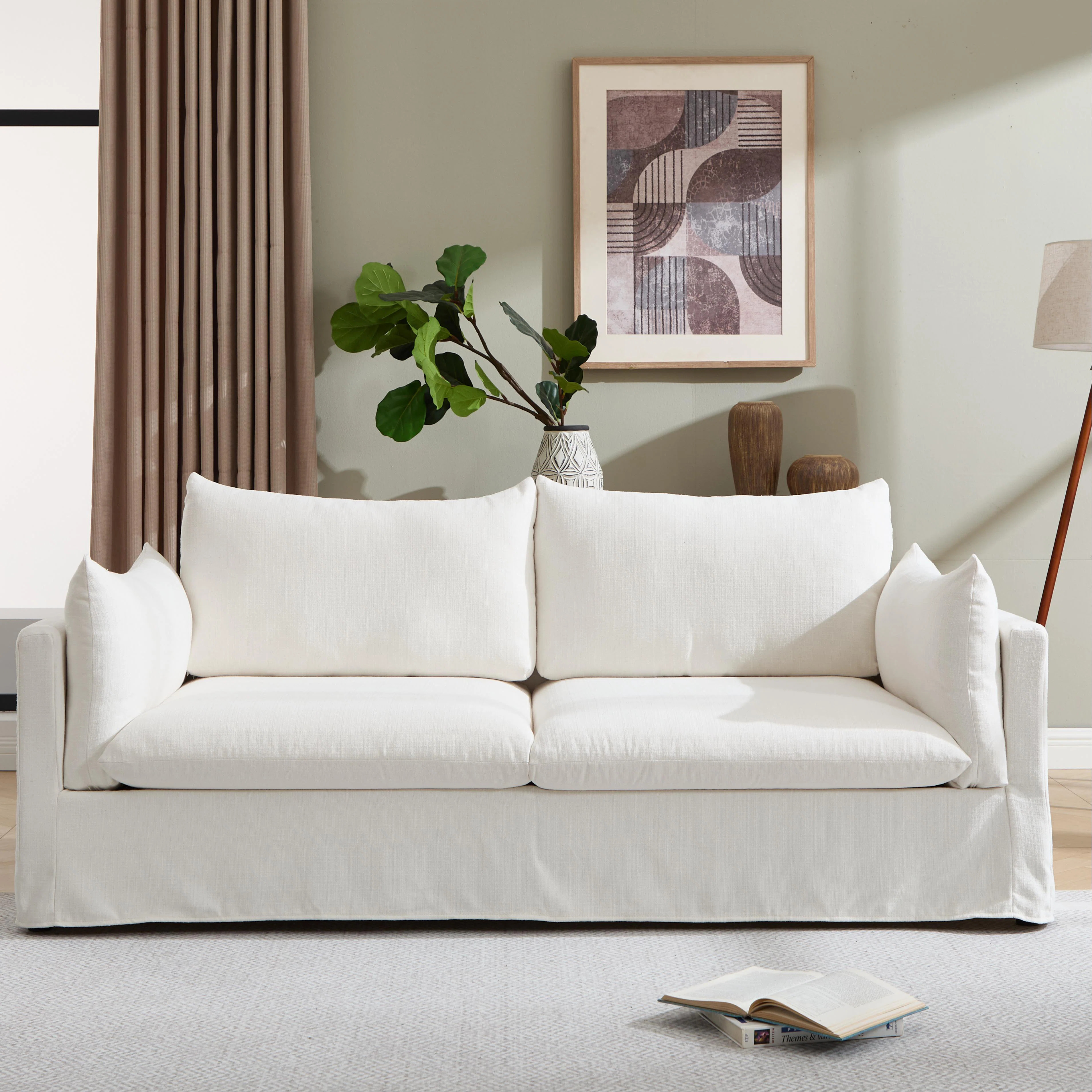 81.3'' Square Arm Slipcovered Sofa | Wayfair North America