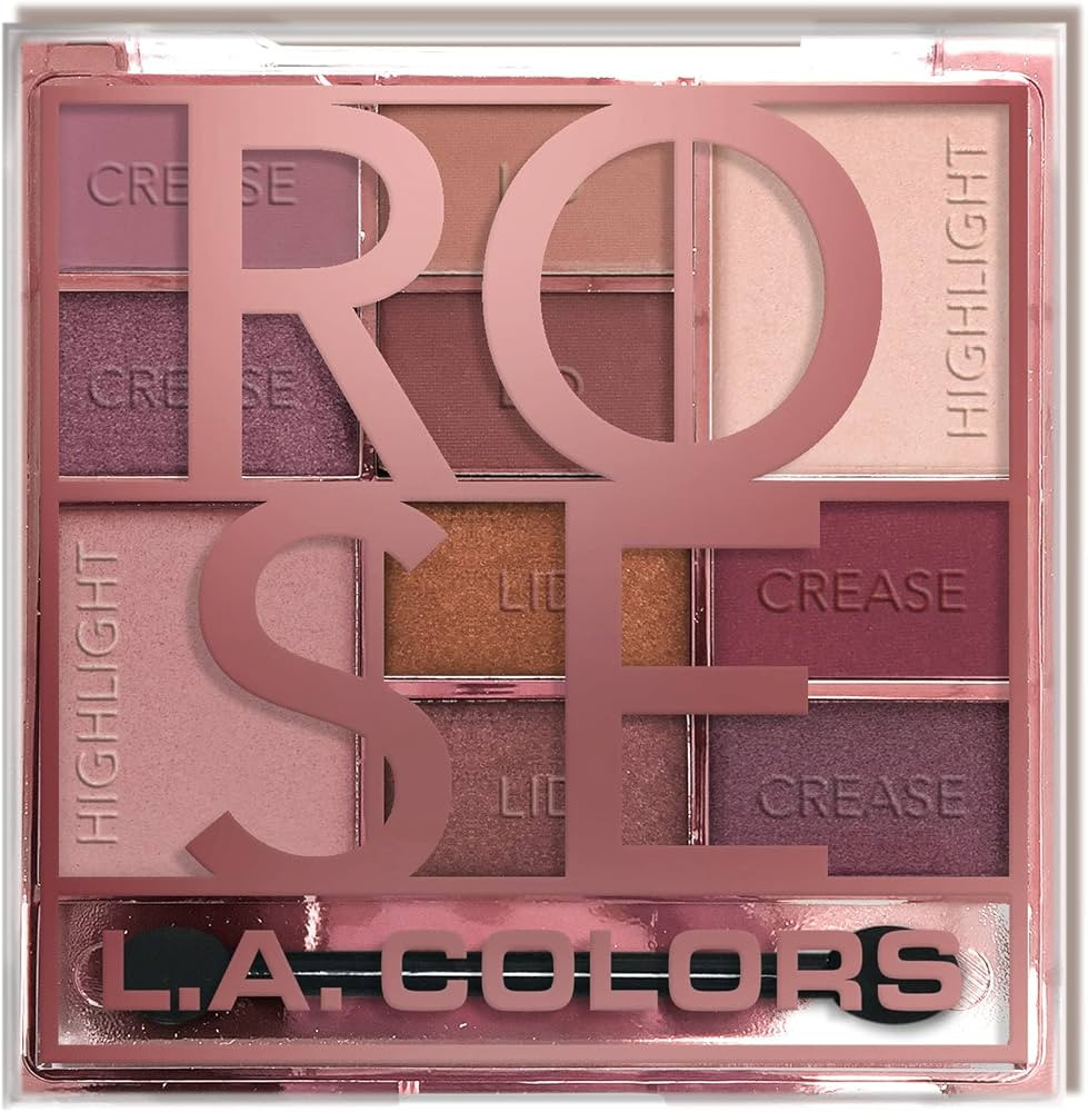 L.A. COLORS Color Block 10 Color Eyeshadow Palette, Rose CES136 | Amazon (US)
