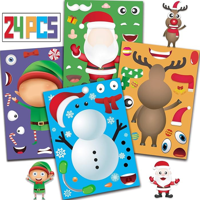 Christmas Stickers for Kids - Christmas Crafts Activities Party Favors Games Stocking Stuffers fo... | Amazon (US)