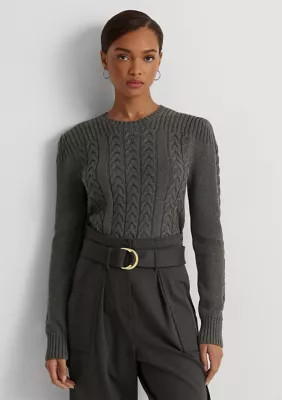 Lauren Ralph Lauren Cable Knit Puff Sleeve Sweater | Belk