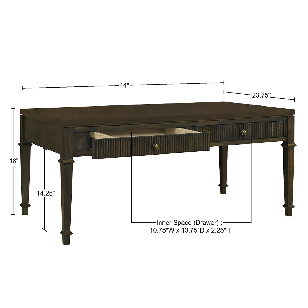 Lily Pond Kenna Fluted 2-drawer Coffee Table | Wayfair North America