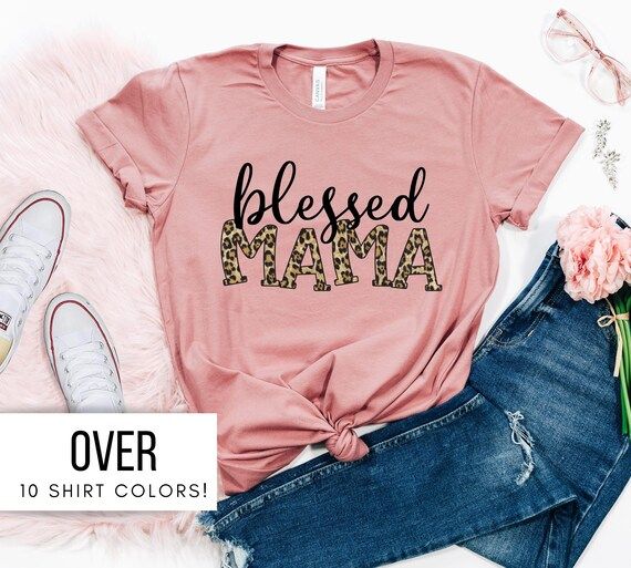 Blessed Mama Shirt for Mom for Mothers Day  Leopard Mama T - Etsy | Etsy (US)