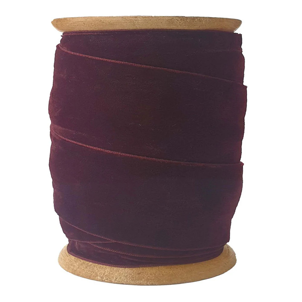 Burgundy Velvet Ribbon – Wide Hand Dyed Richness | CG Hunter