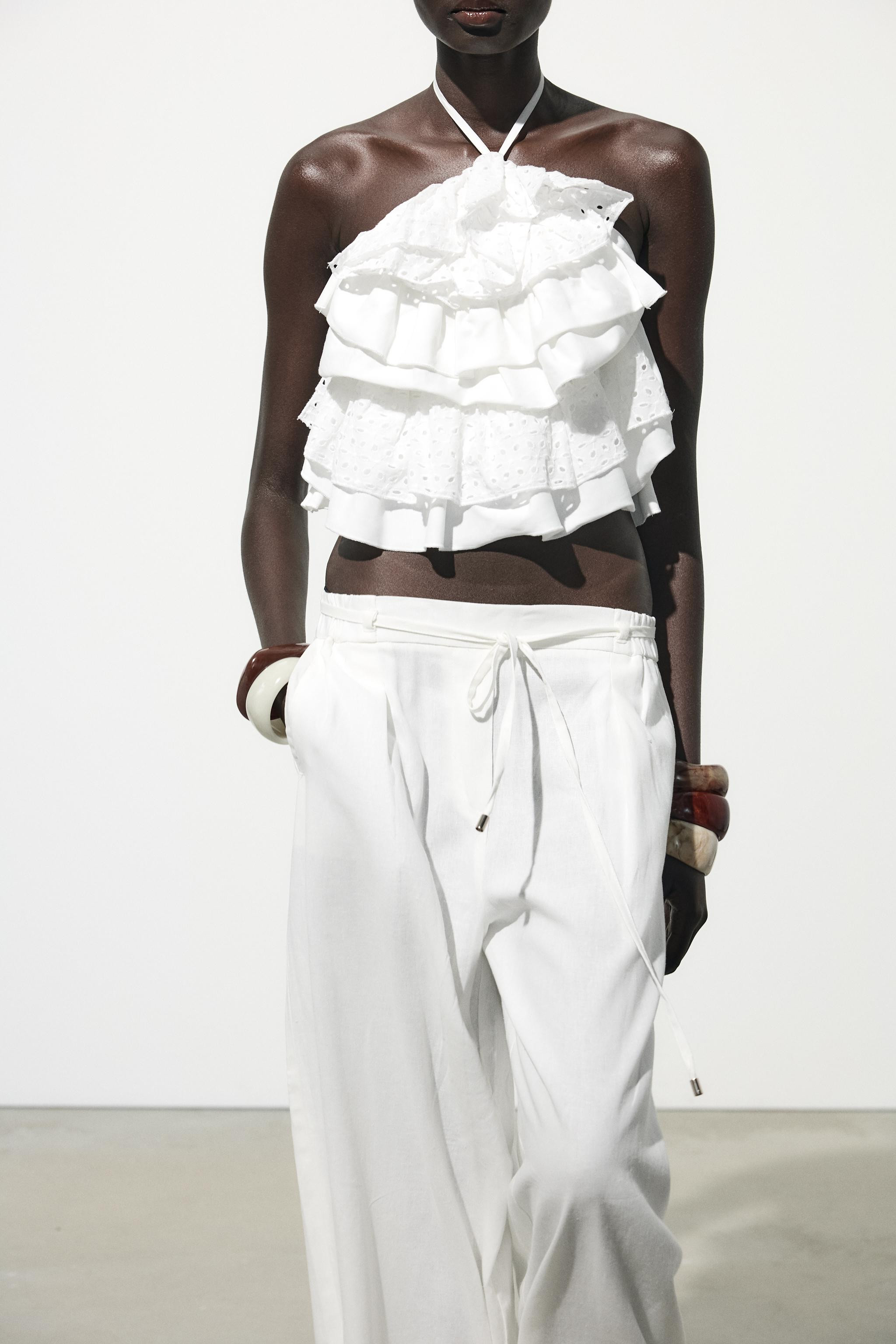 HALTER TOP WITH RUFFLES | Zara UK