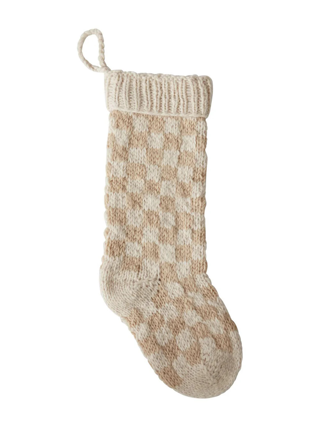 Checkered Knit Stocking | House of Jade Home
