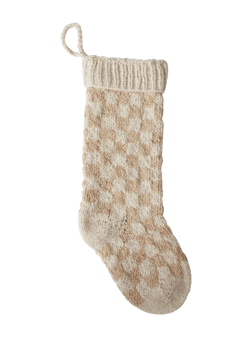 Checkered Knit Stocking | House of Jade Home