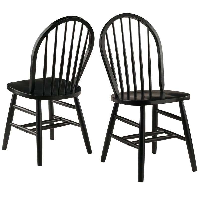 Sledmere Solid Wood Dining Chair Color: Black | Wayfair North America