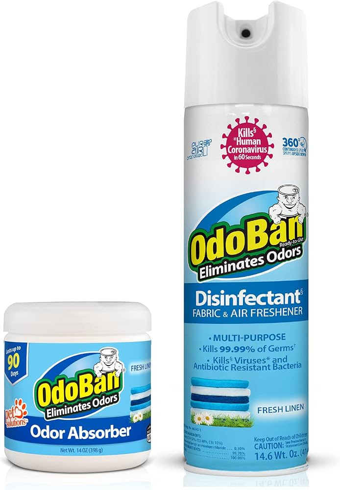 OdoBan Ready-to-Use Disinfectant and Harsh Smell Eliminator, Air and Pet Aroma Freshener and Puri... | Amazon (US)