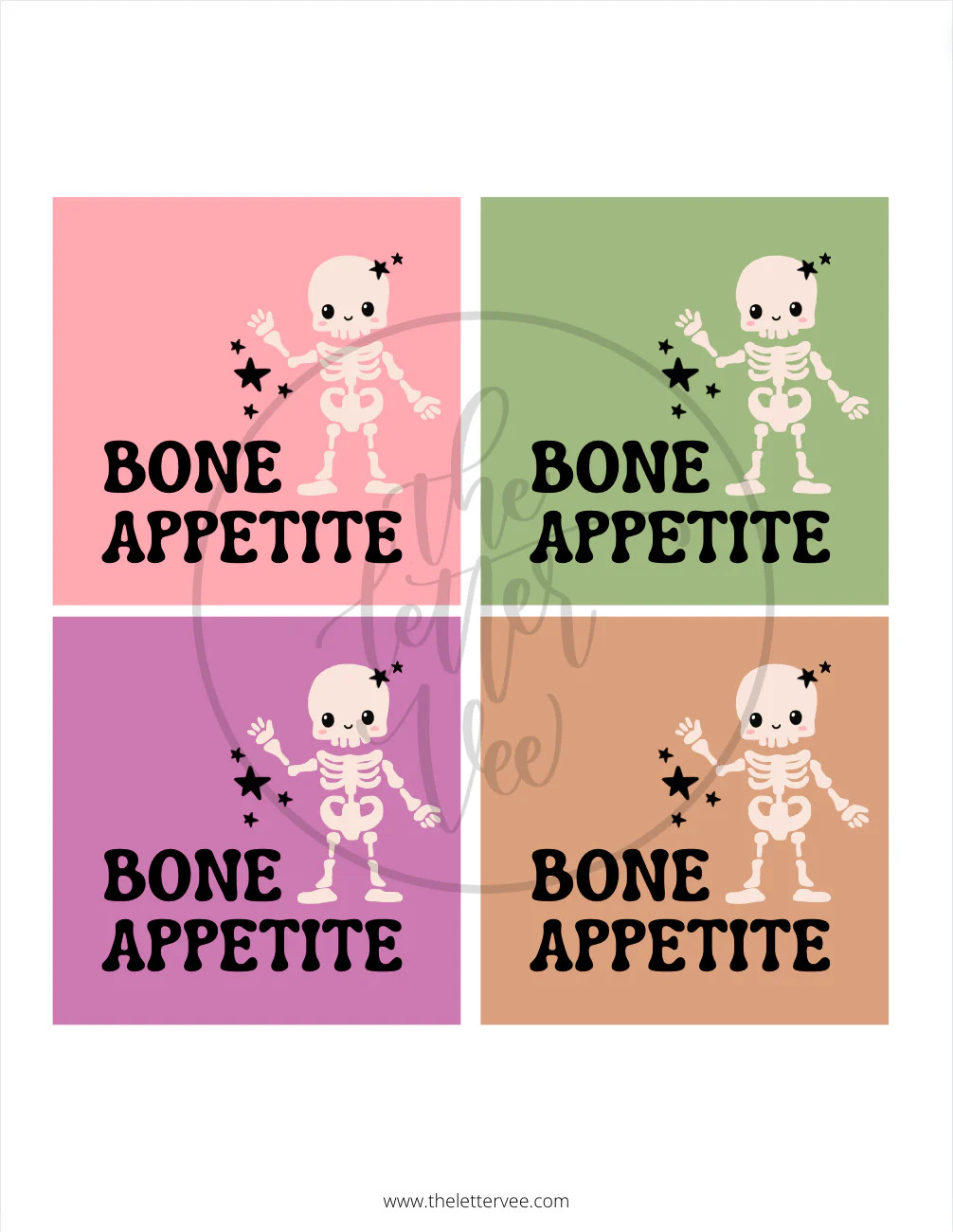 Bone Appetite | Printable tags | The Letter Vee