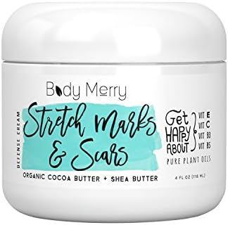 Stretch Marks & Scars Defense Cream Daily Moisturizer w Organic Cocoa Butter + Shea + Plant Oils ... | Amazon (US)