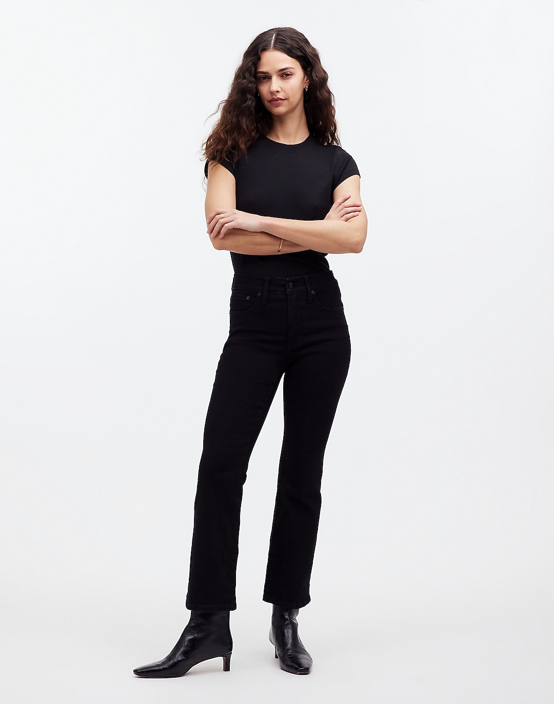 Kick Out Crop Jeans in Black Rinse Wash | Madewell