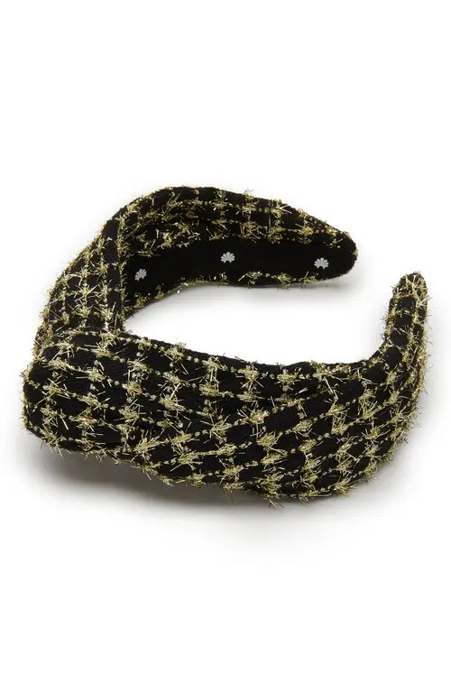 Lele Sadoughi Marlene Tweed Headband in Jet Gold at Nordstrom | Nordstrom