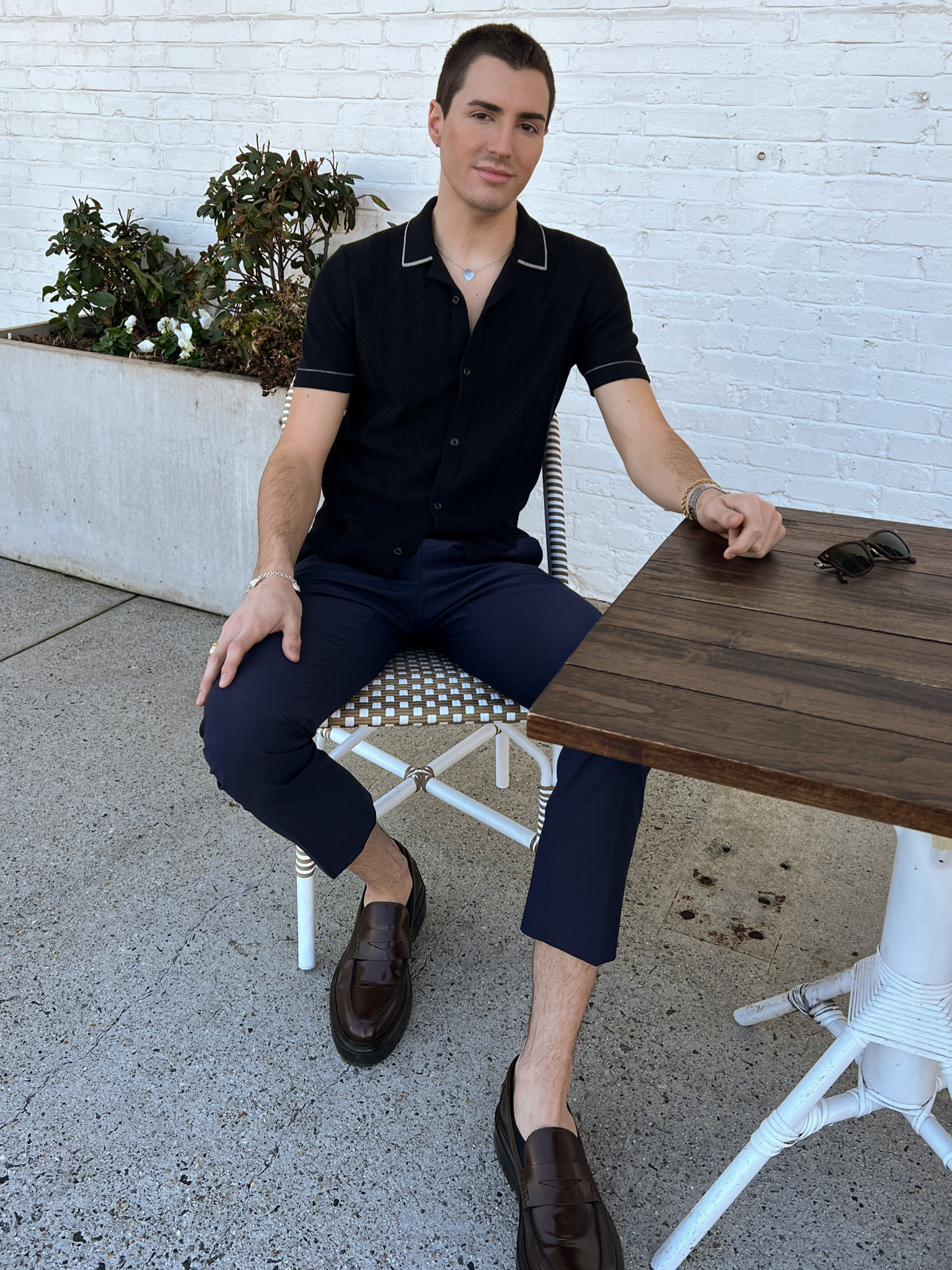 A perfect weekend to workday outfit with Express, wearing a black knit polo and blue suit pants with loafers, classic men’s style, men’s work outfit, weekend style 

#LTKworkwear #LTKstyletip #LTKmens