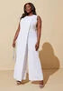 Draped Crystal Trimmed Jumpsuit | Ashley Stewart