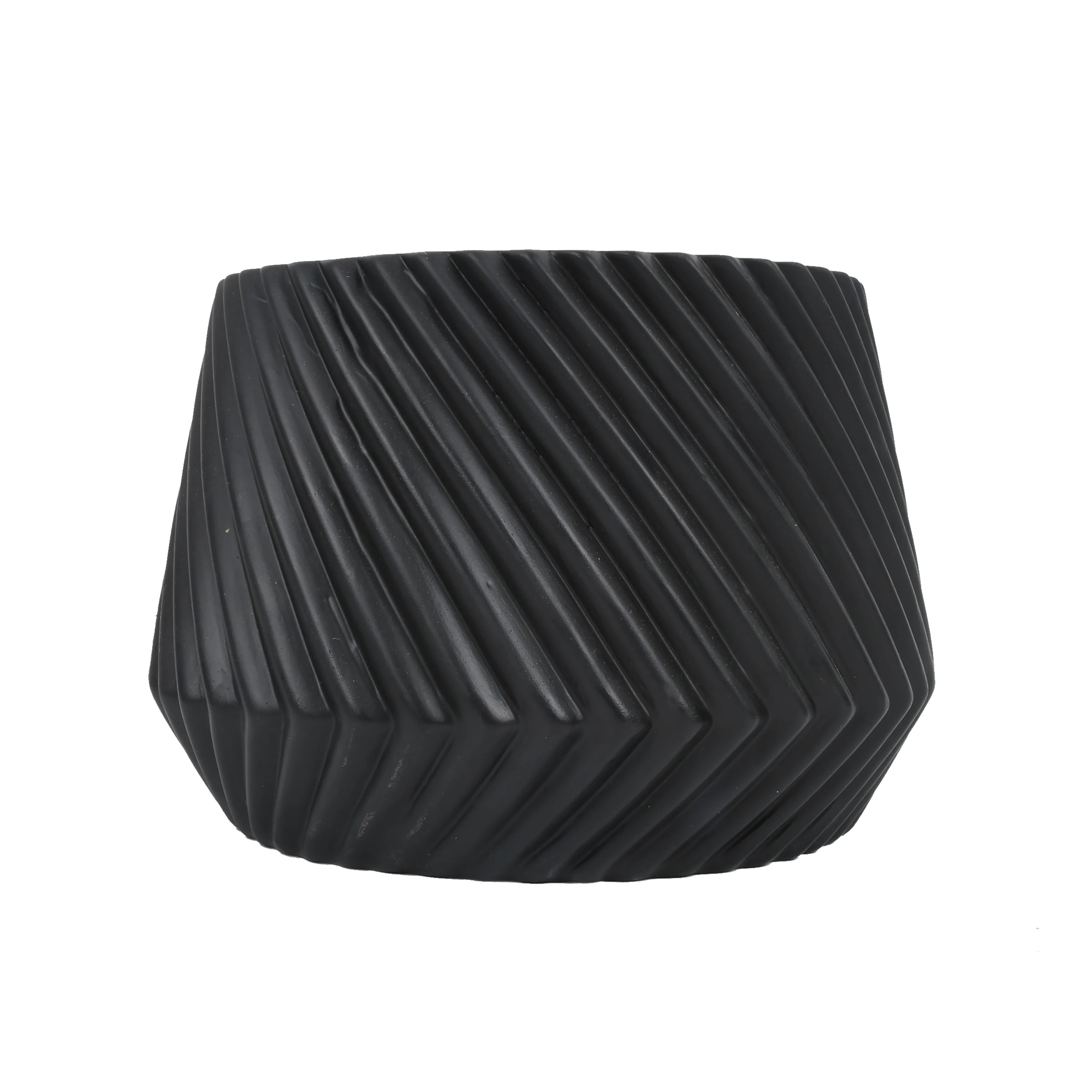 Better Homes and Gardens 6 in Black Ceramic Ridge Planter - Walmart.com | Walmart (US)