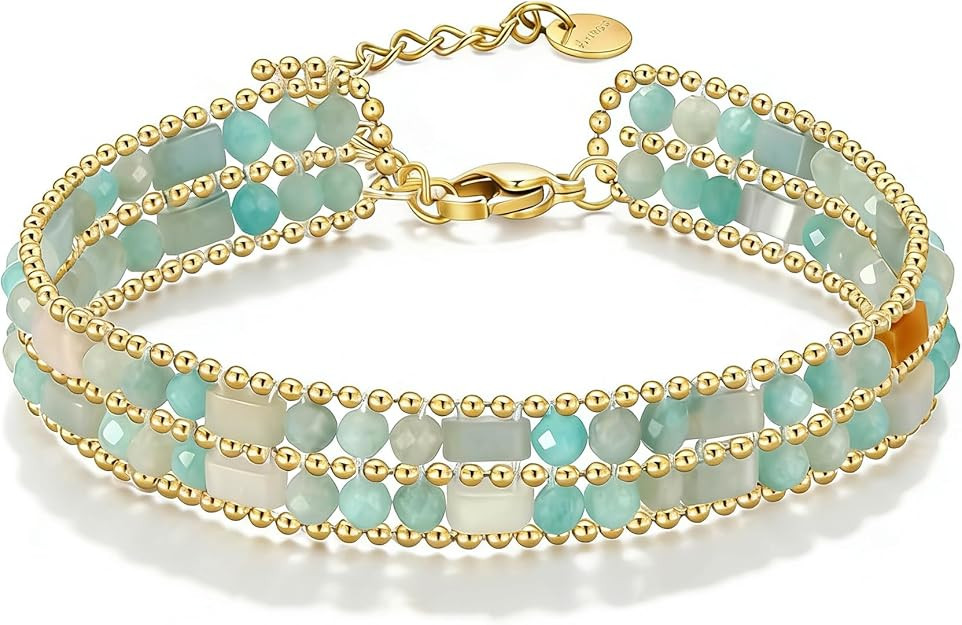 Boho Bracelets for Women Chakra Stackable Bohemian Bracelet Stack Energy Gemstone Crystal Healing... | Amazon (US)