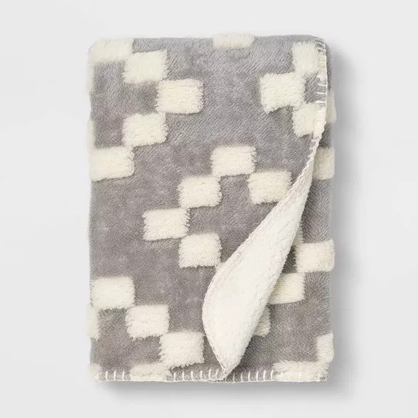 Plush Stroller Blanket Geo - Cloud Island™ Gray | Target