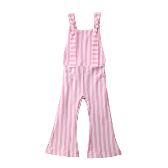 Hirigin Toddler Baby Girl Bell-Bottom Jumpsuit Pants Striped Overalls Romper Flare Pants Suspende... | Walmart (US)