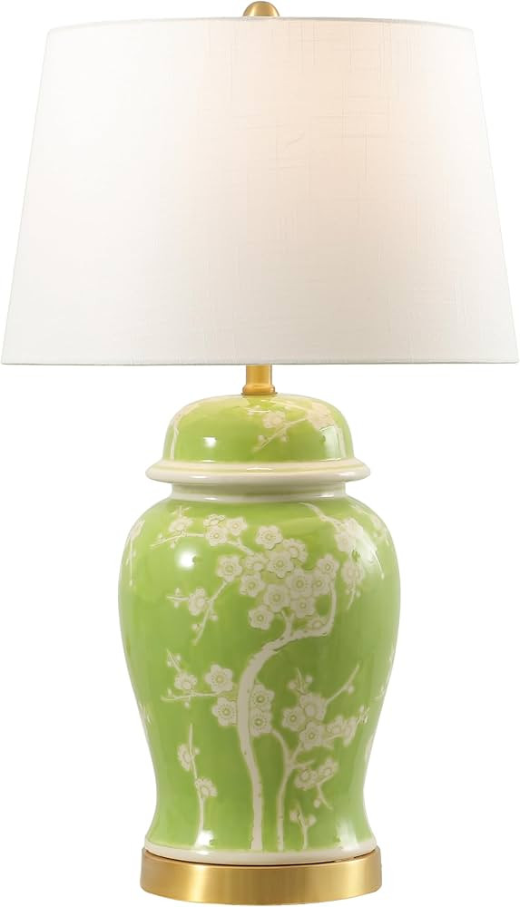 JONATHAN Y JYL3047B Gracie 29.5" Traditional Cottage Ceramic/Metal Ginger Jar LED Table Lamp, Gre... | Amazon (US)