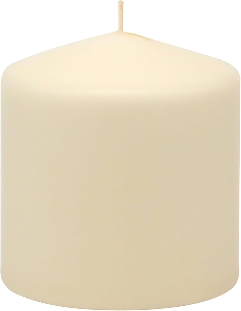 Stonebriar 3 Pack Tall 3 x 3 Inch 18 Hour Long Burning Unscented Ivory Wax Pillar Candles | Amazon (US)