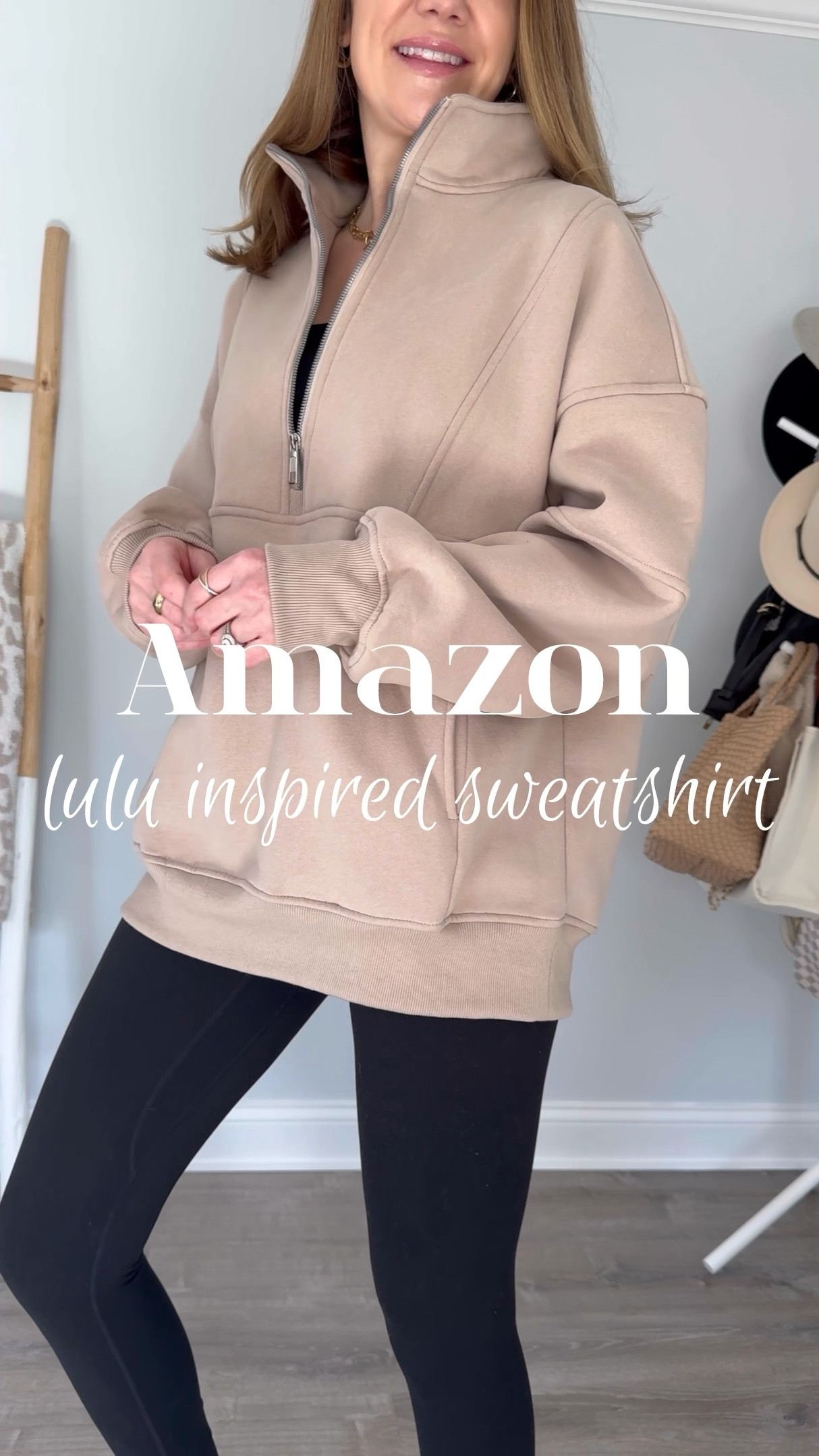 The latest Lulu inspired pullover that you're going to want to add to your closet. It's plush and soft with cute seam details and thumb holes and it's long enough to cover the booty It comes in 9 colors and I sized up to a large for this fit. #founditonamazon #amazonfashion

What to wear this spring, casual amazon outfit, how to style a tunic sweatshirt, spring outfit idea, leggings outfit, travel outfit, neutral style, comfy chic, elevated casual outfit, oversized sweatshirt, quarter zip sweatshirt, look for less, designer inspired, over 40 style

#LTKstyletip #LTKsalealert #LTKfindsunder50