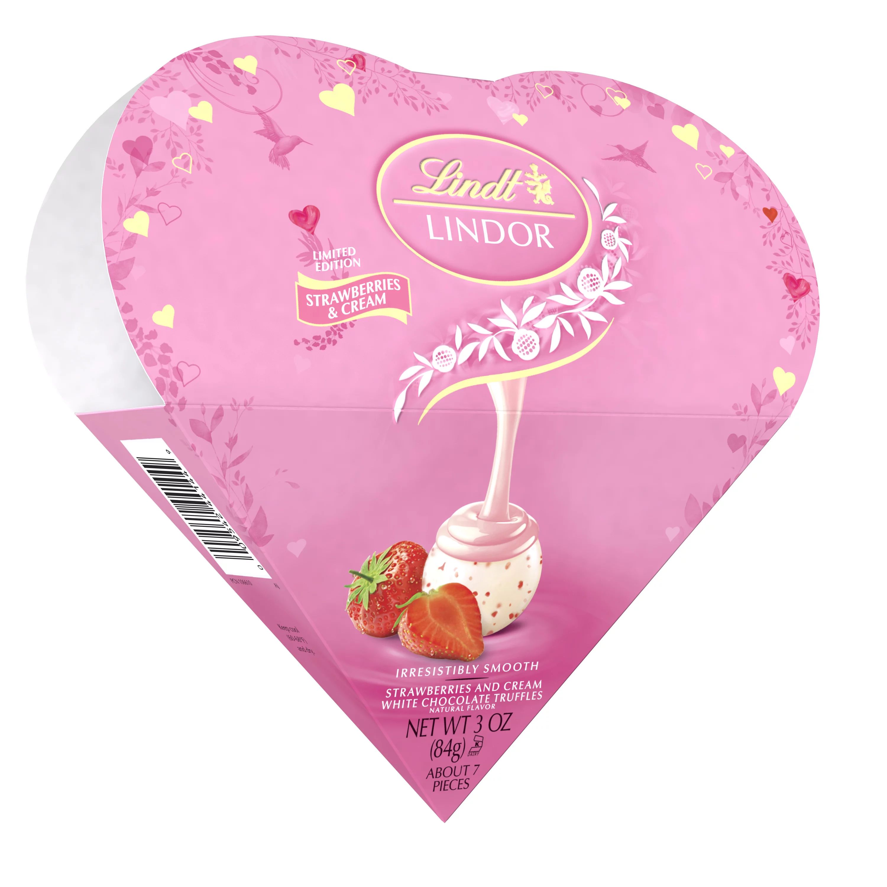 Lindt LINDOR Valentine's Strawberries and Cream White Chocolate Truffles Friend Heart, 3 oz. - Wa... | Walmart (US)