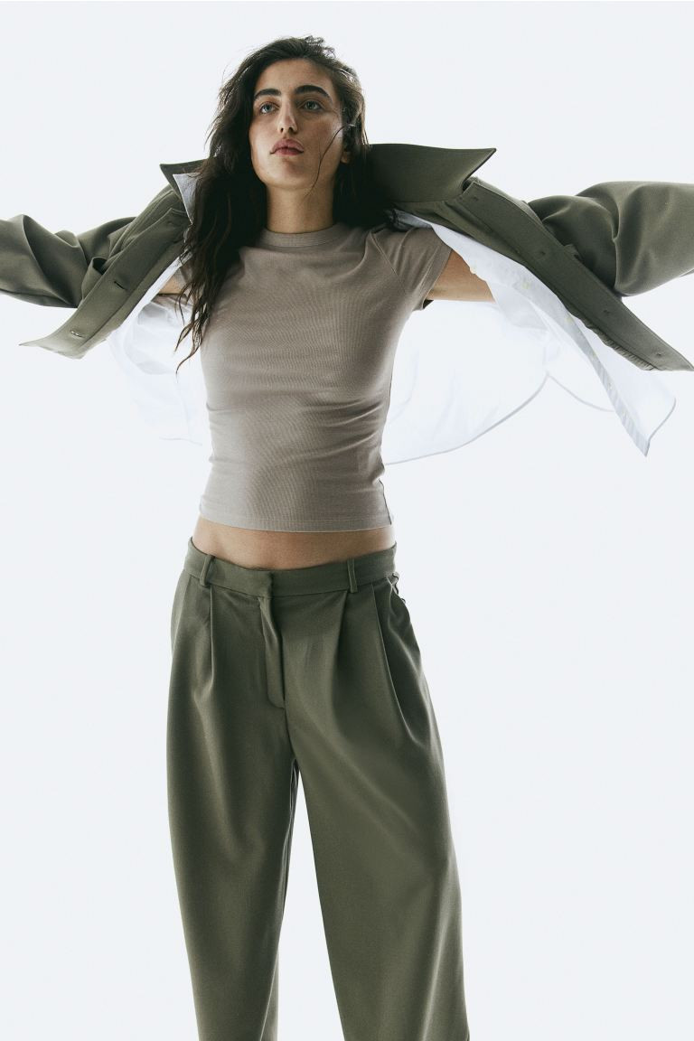 Ribbed Modal-blend T-shirt | H&M (US + CA)