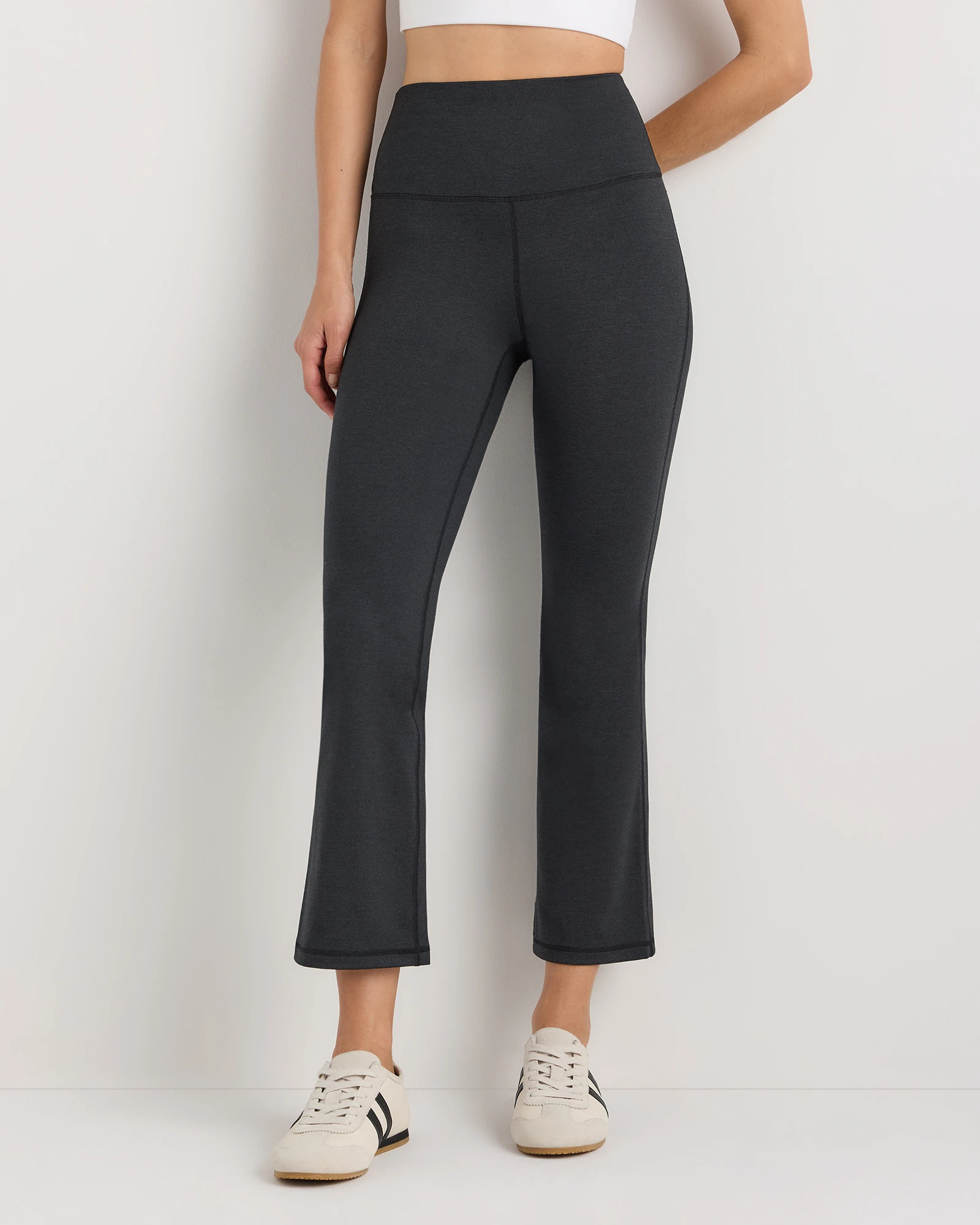 Quince | Women's Ultra-Soft Cropped Bootcut Pants in Heather Charcoal, Size Small, Polyester | Quince