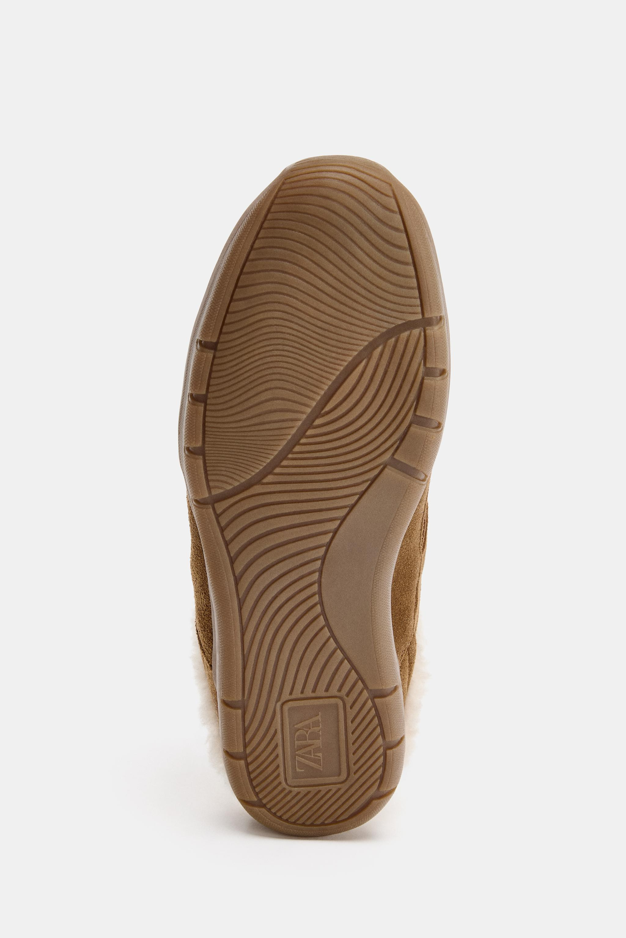 SPLIT LEATHER MULE SNEAKERS WITH FAUX FUR | Zara US