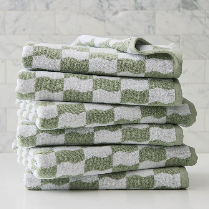 Wavy Blocks Towel Sets | West Elm (US)