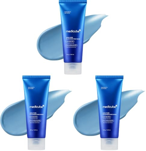 medicube Zero Pore Blackhead Mud Facial Mask - Skin Cooling & Pore Tightening - 3 Minute Quick Dry Formula with AHA, BHA, PHA, and Pore-Purifying Clay - Korean Mud Mask 3.52 oz (Pack of 3) | Amazon (US)
