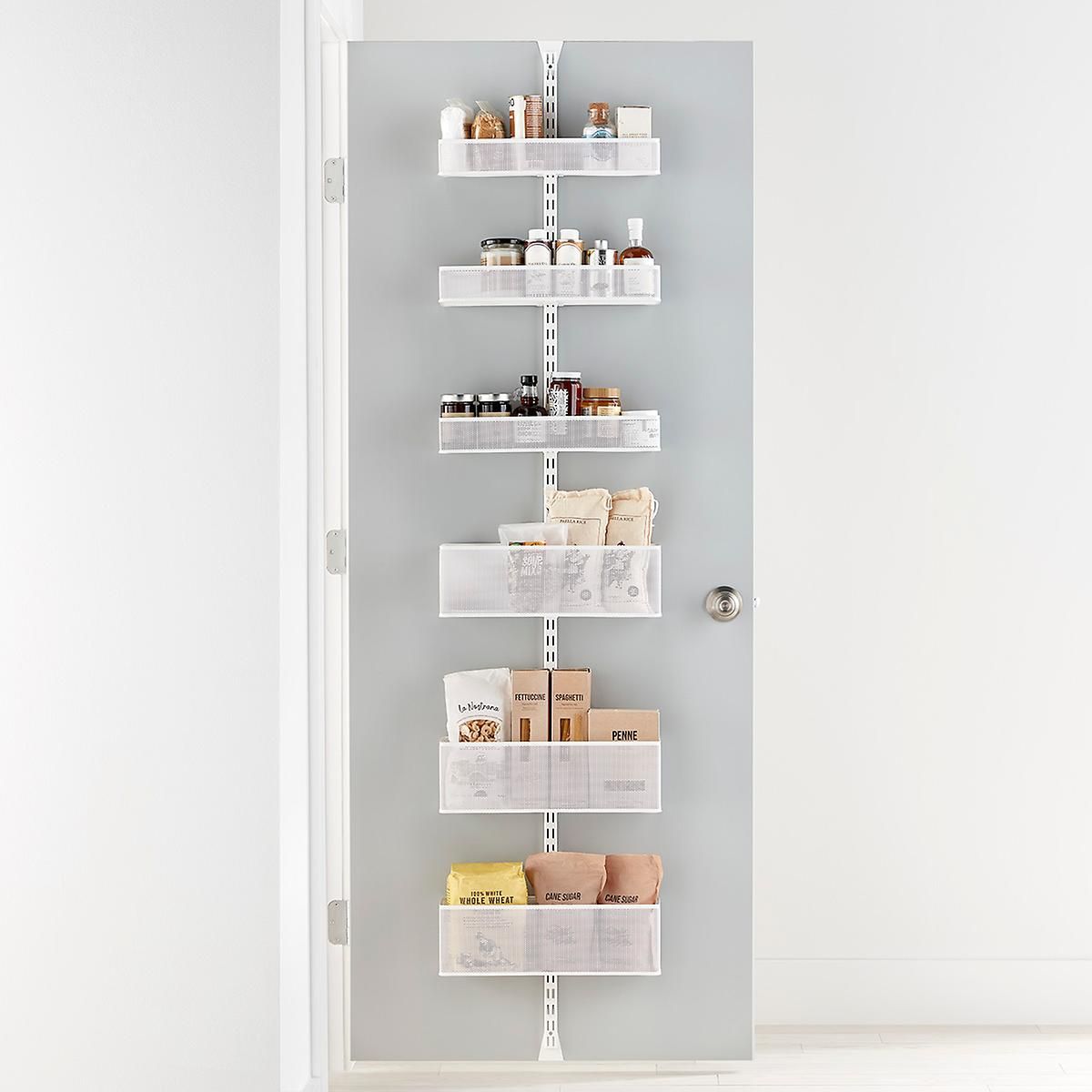 Elfa Utility Mesh Over the Door Rack Platinum | The Container Store