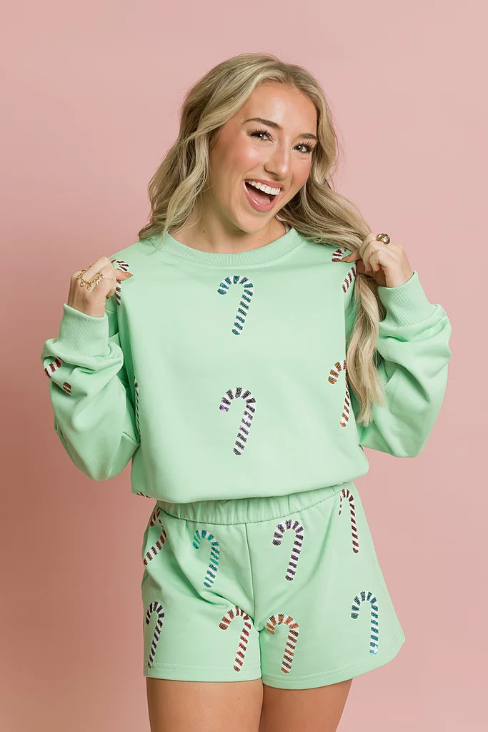Candy Cane Adult Sweatshirt | Belle Cher