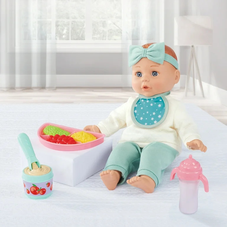 My Sweet Love Meal Time Baby Doll Play Set, Ivory and Sage Outfit, 14-inch Doll, 12 Pieces Includ... | Walmart (US)