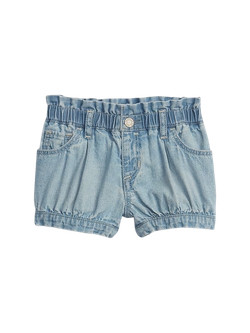 Baby 100% Organic Cotton Denim Bubble Shorts with Washwell | Gap (US)