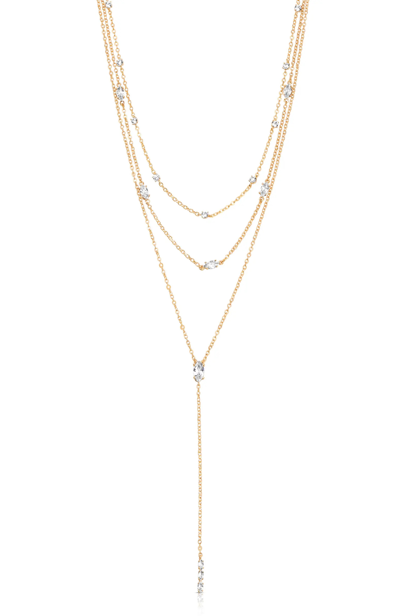 Ettika Cubic Zirconia Layered Y-Necklace | Nordstrom | Nordstrom
